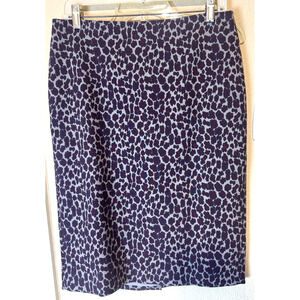 Talbots Leopard Print Pencil Skirt sz 6 Knee Length High Waist Lined Classic